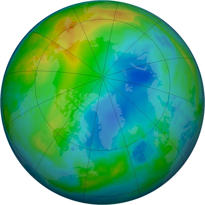 Arctic ozone map for 29 November 2002
